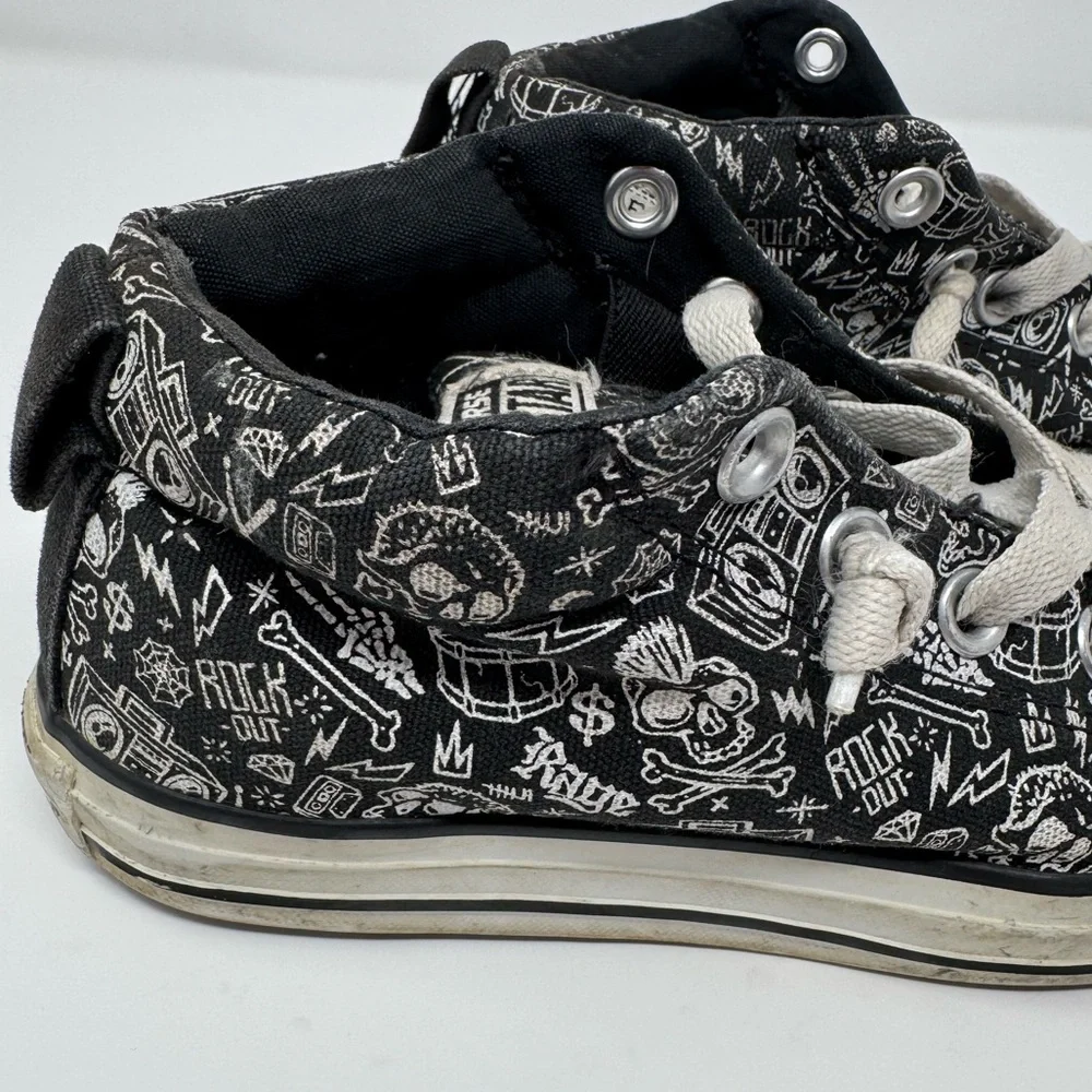 Converse Rock’n’Roll Drum Sneakers, juniors 2, punk, skater, music,‎ band, skull